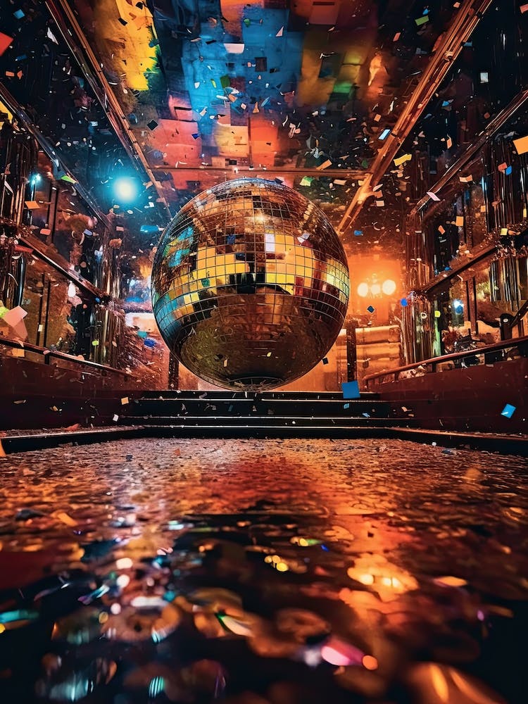 Disco Ball Golden Party 2
