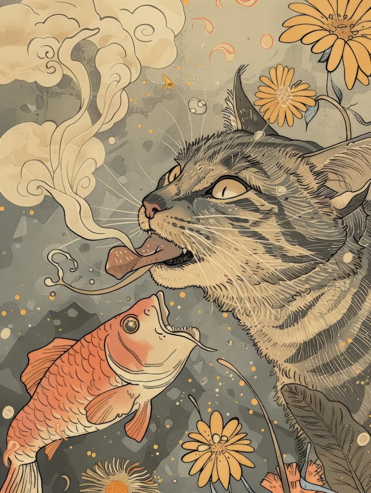 Cat And Fish 6