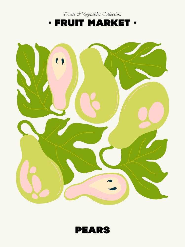 The Fruit Market Pears Illustration Maximalist