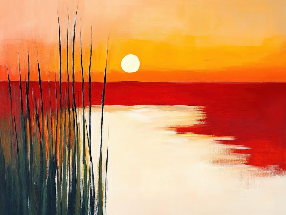 Sunset With Reeds