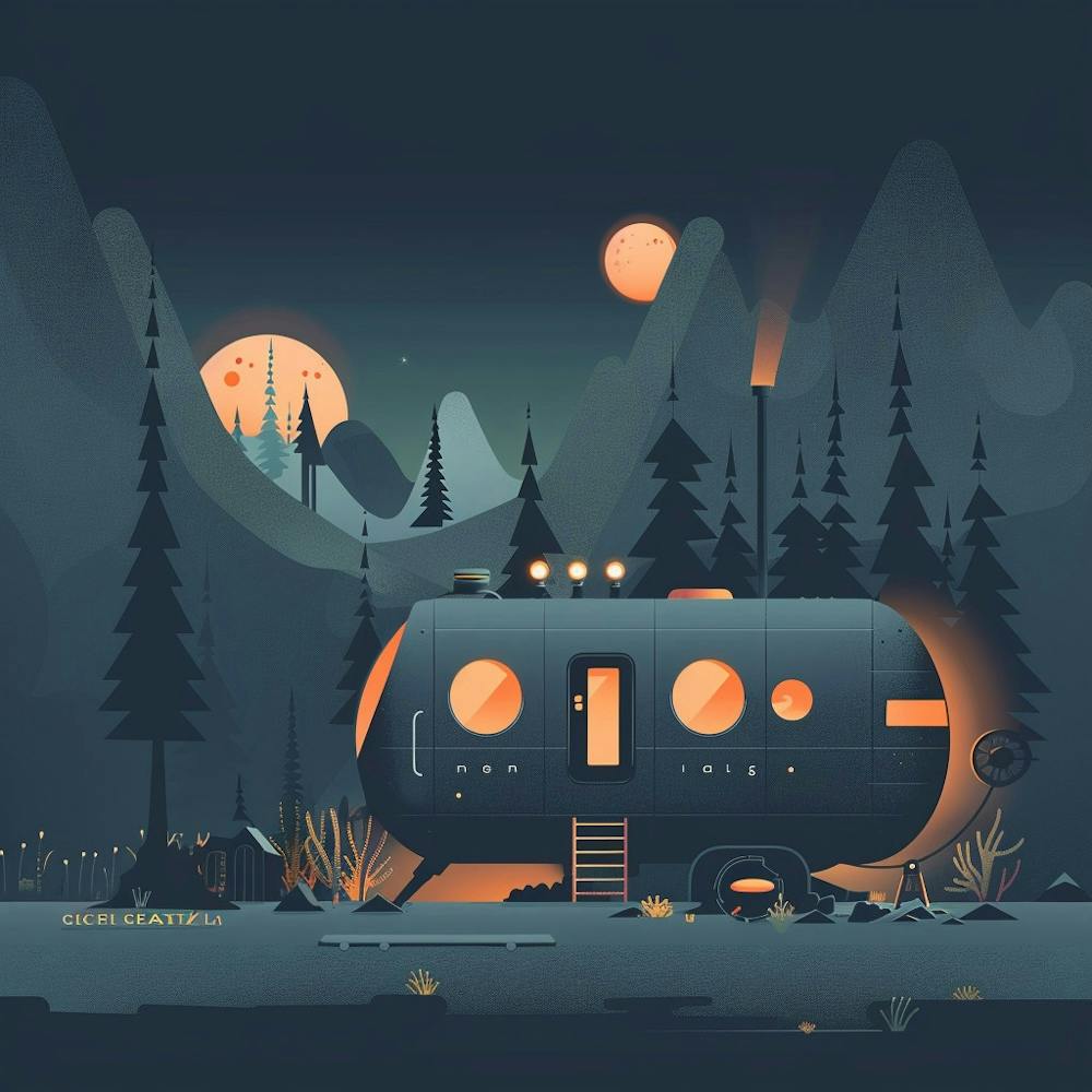 Camper In The Forest