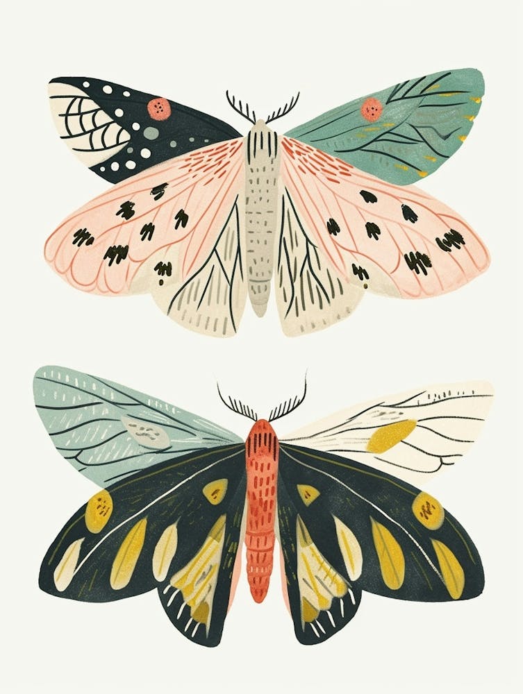 Colourful Insect Illustration Moth 38