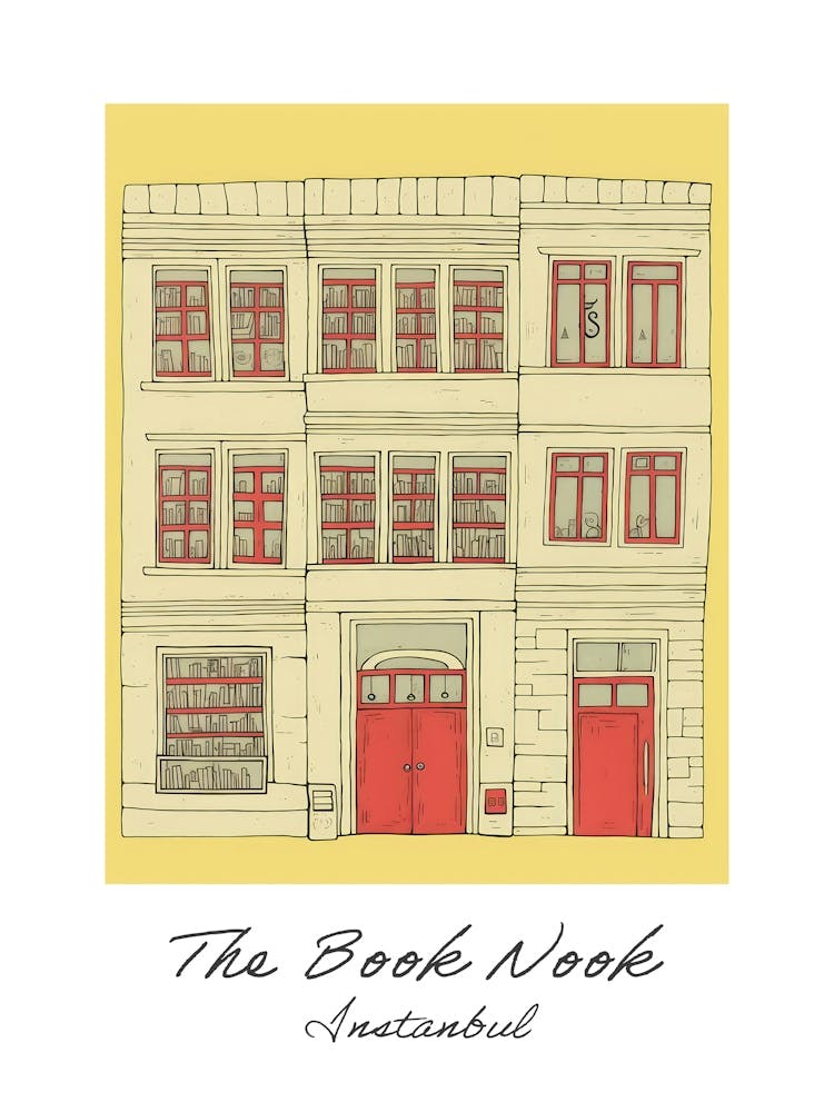 Instanbul The Book Nook Pastel Colours 4 Poster