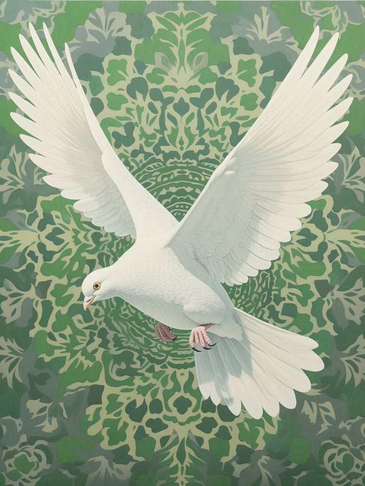 Ohara Koson Inspired Bird Painting Dove 2