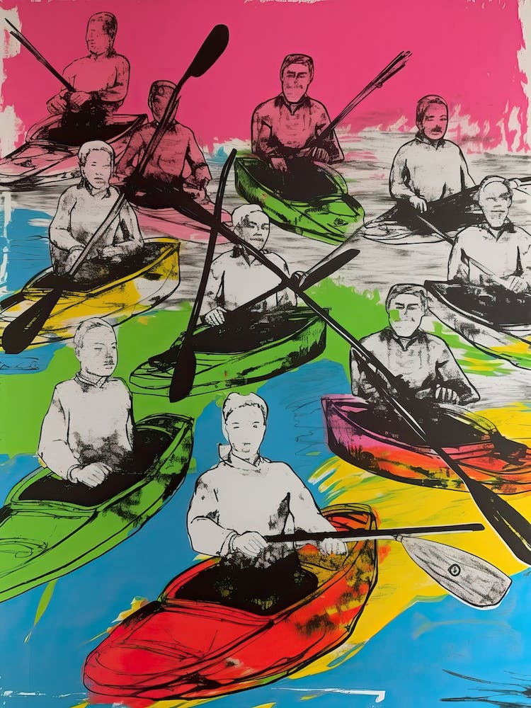 Kayaking Pop Art 1