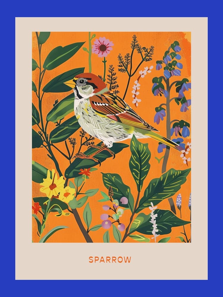 Spring Birds Poster Sparrow 4