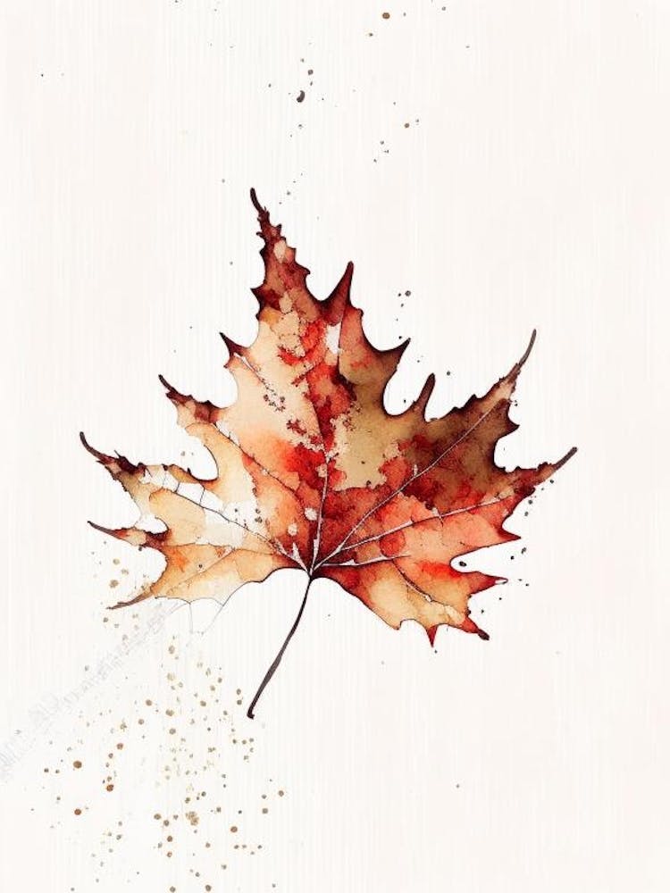 Maple Leaf Minimalist Watercolour 2