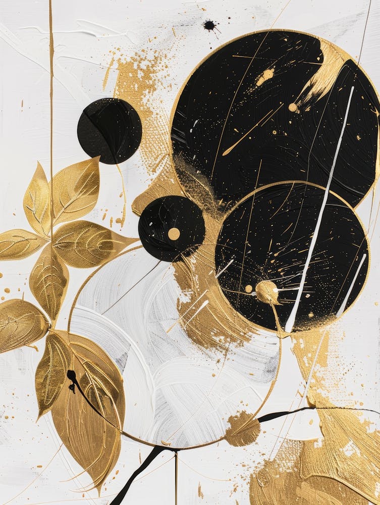 Abstract Black And Gold Painting 45