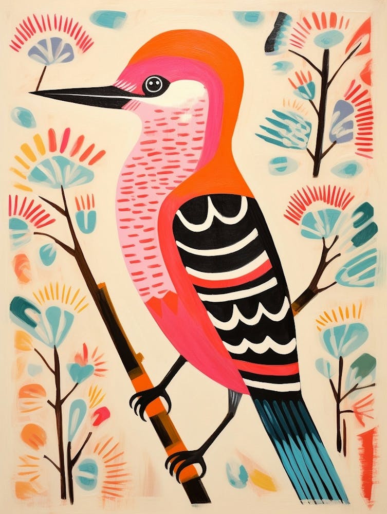 Pink Scandi Woodpecker 1