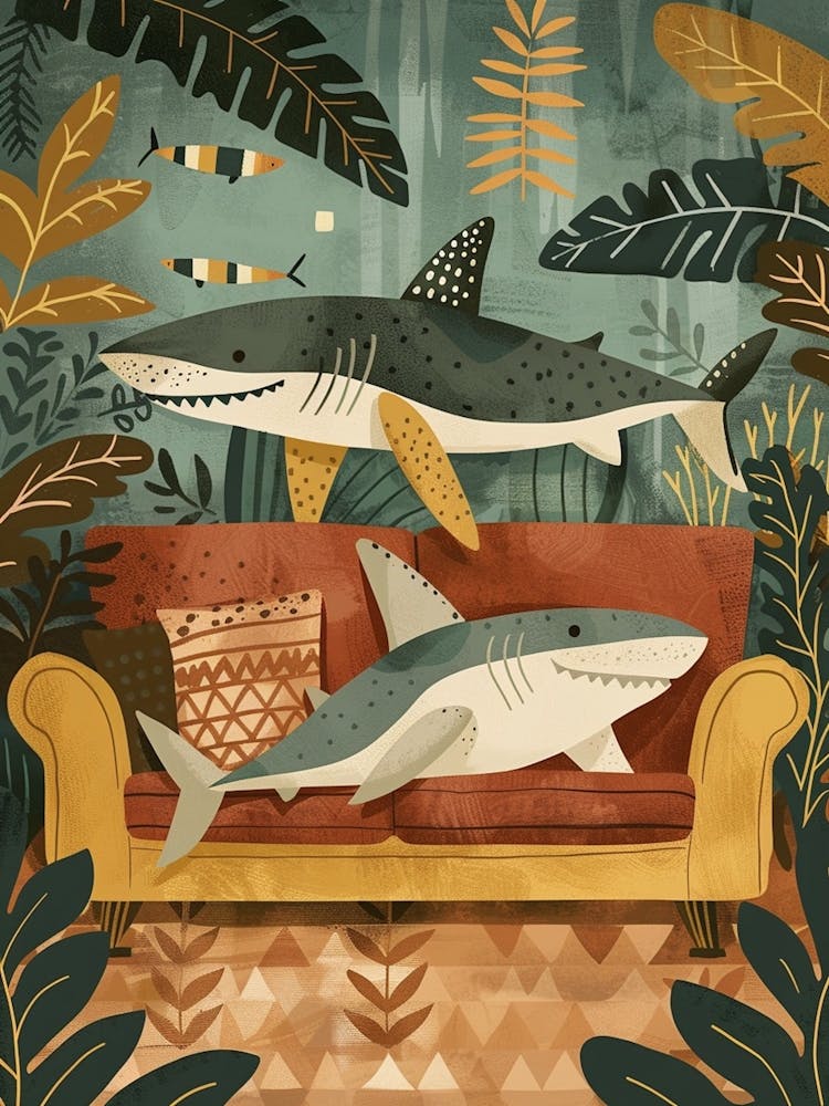 Shark Couple In Their Underwater Home