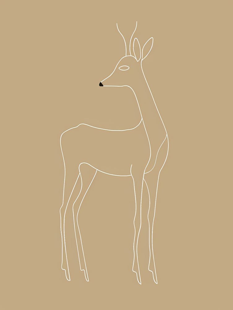 Deer - Boho, Line Art 19