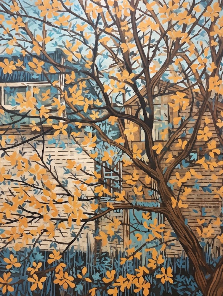 Dogwood 1 Vintage Autumn Tree Print