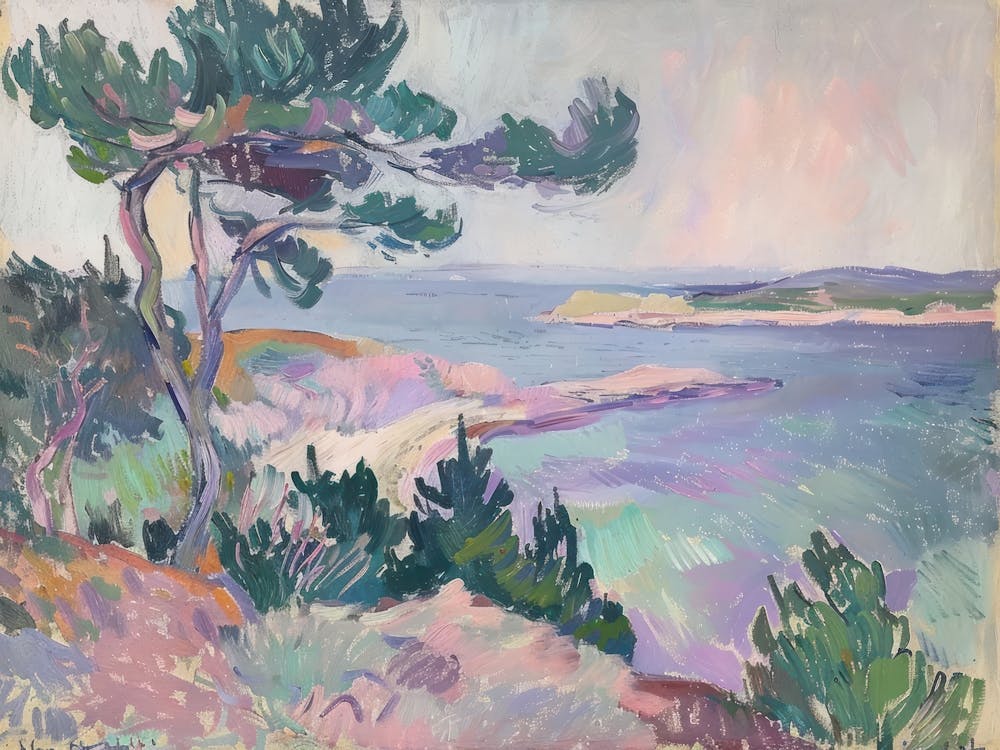 Lilac Seas Painting Inspired By Paul Cezanne