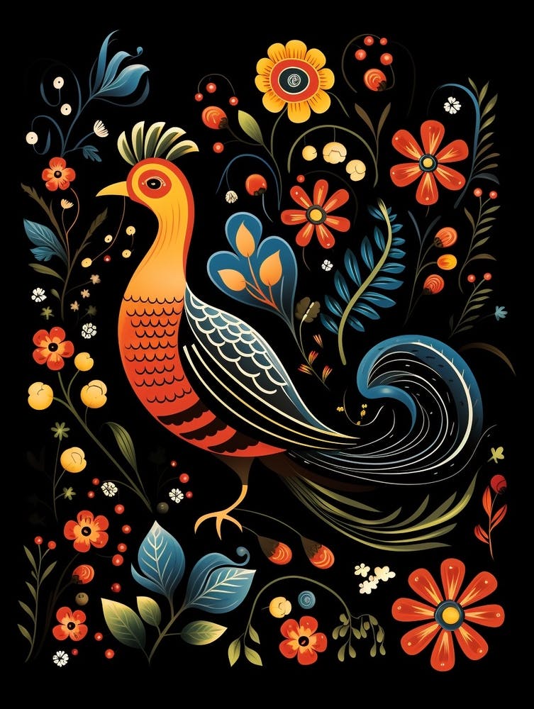 Folk Bird Illustration Grouse 3