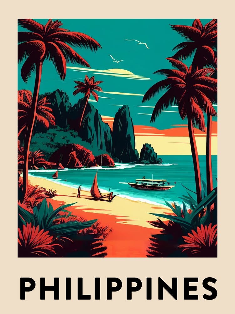 Philippines 2 Vintage Travel Poster