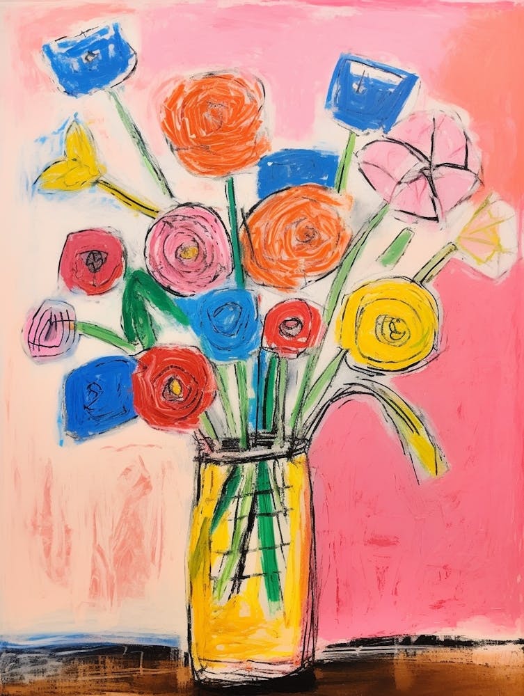 Flower Painting Fauvist Style Rose 8