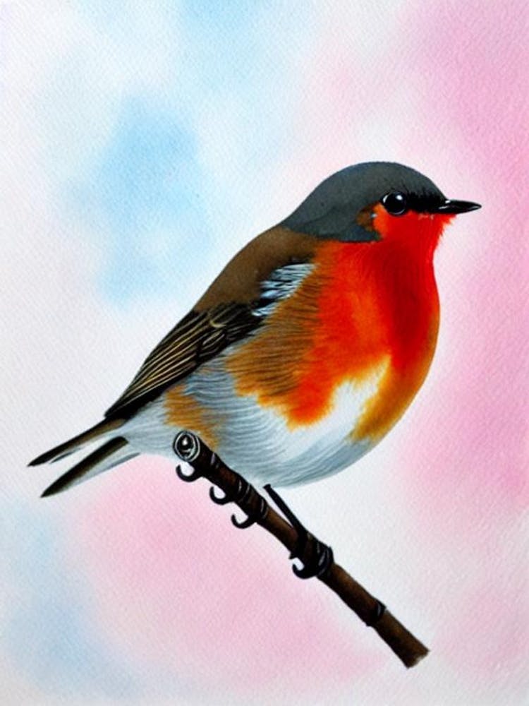 Robin Watercolour Bird