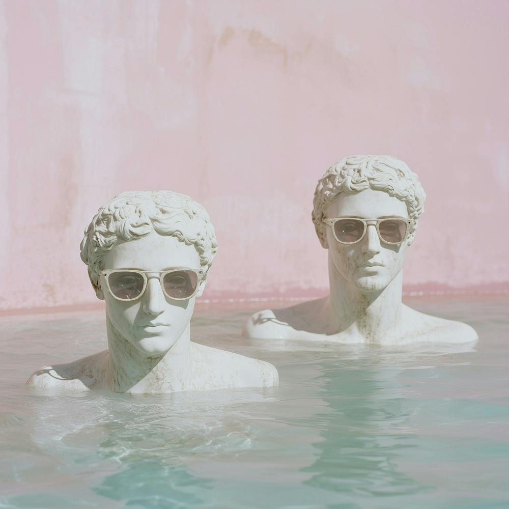 Two Statues In The Pool