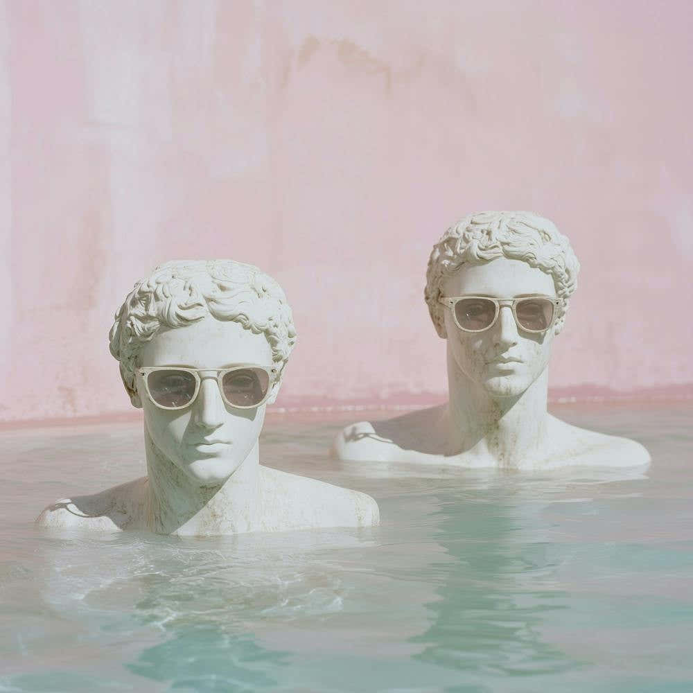 Two Statues In The Pool