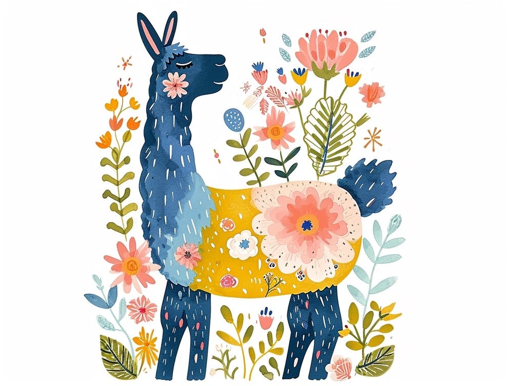 Little Floral Llama 1