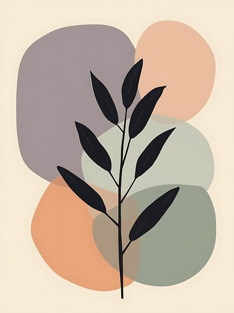 Modern Botanical Shapes in Warm Beige Tones