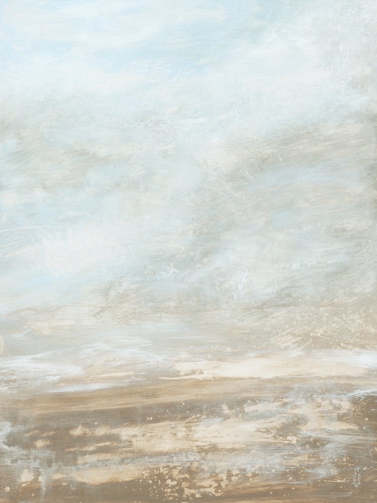 Serene - Blue Brown Abstract Landscape Painting