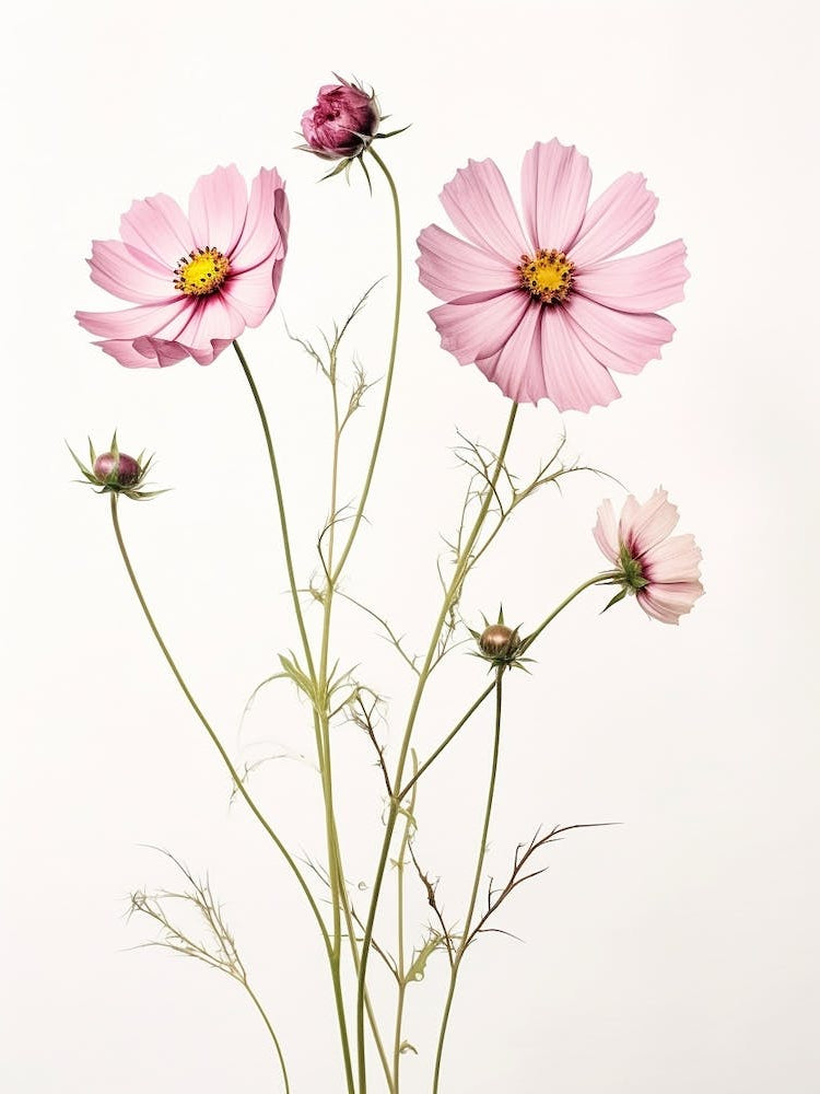 Pressed Flower Botanical Art Cosmos 2