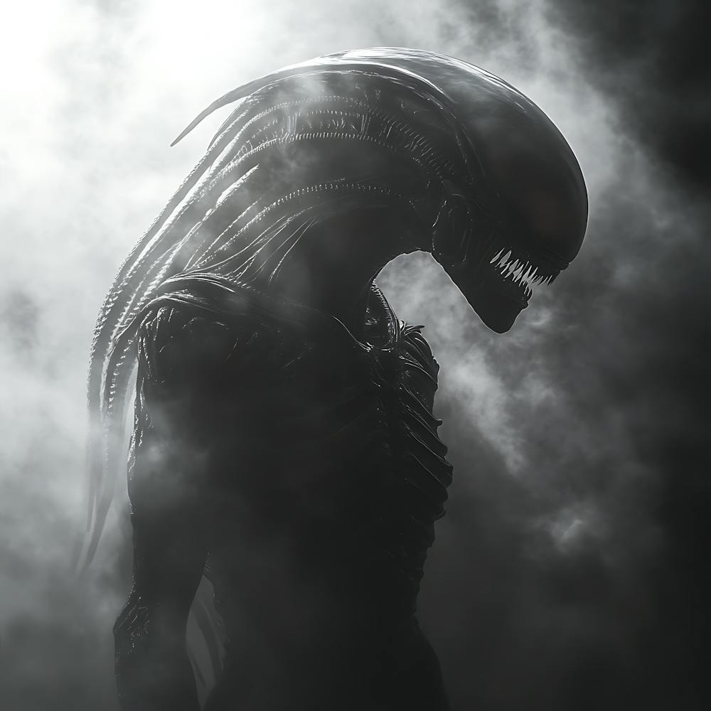 Alien Emerging From Shadows 9