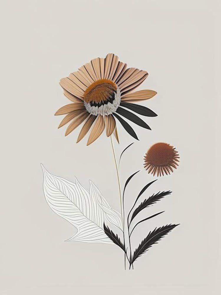 Echinacea Spices And Herbs Retro Minimal 3