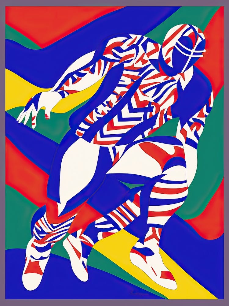 American Football In The Style Of Matisse 3