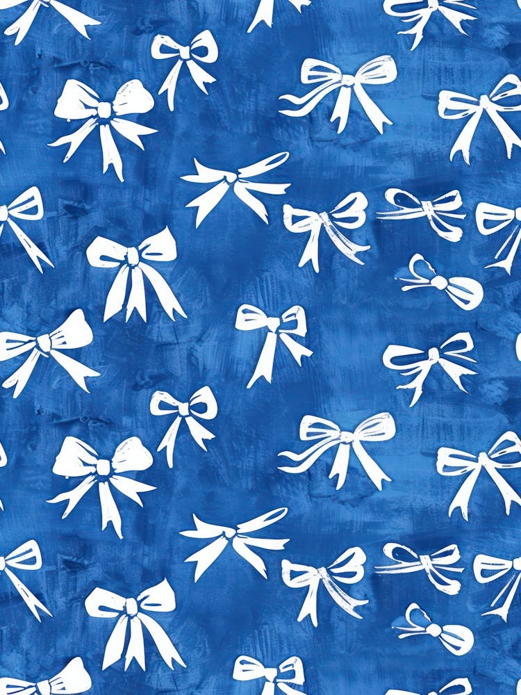 White And Blue Bows 1 Pattern