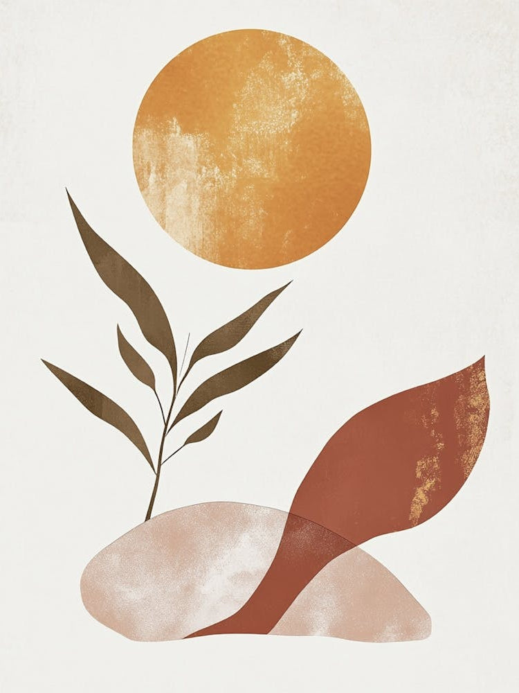 Sun And Plant Canvas Print