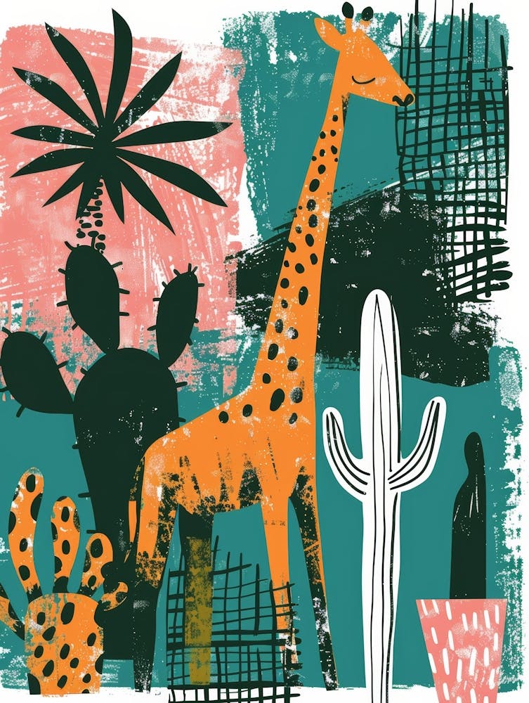 Girafe et Cactus 1