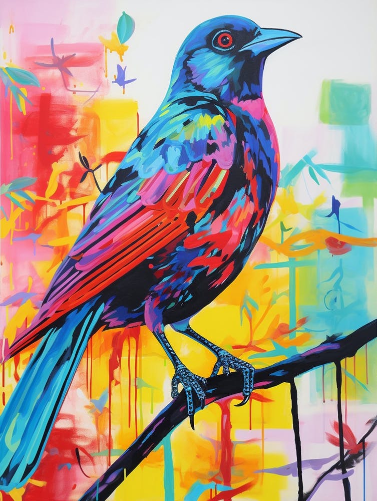 Colourful Bird Painting Cowbird 1