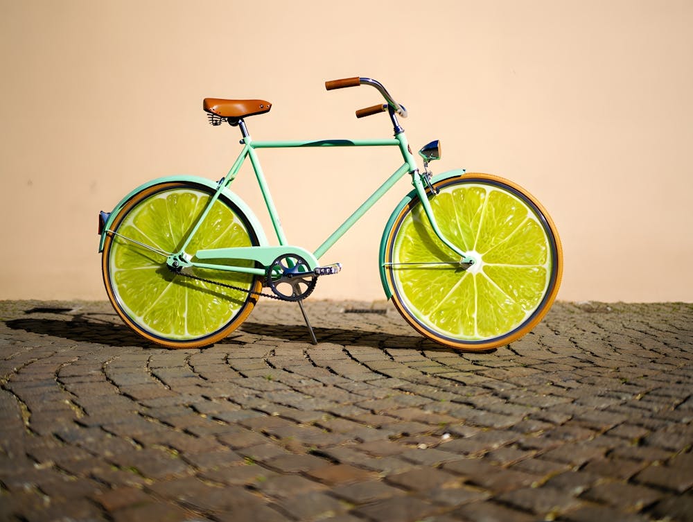 Lime Slice Wheel Bicycle - Skurril Surreal