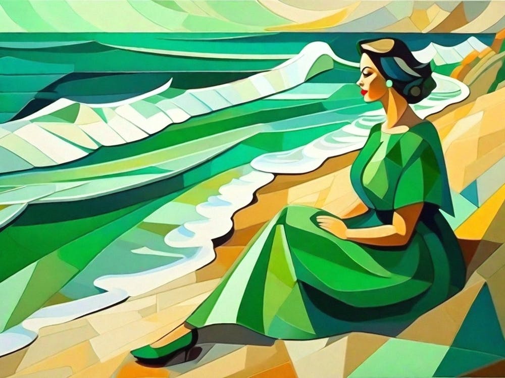 Woman Sitting On The Beach