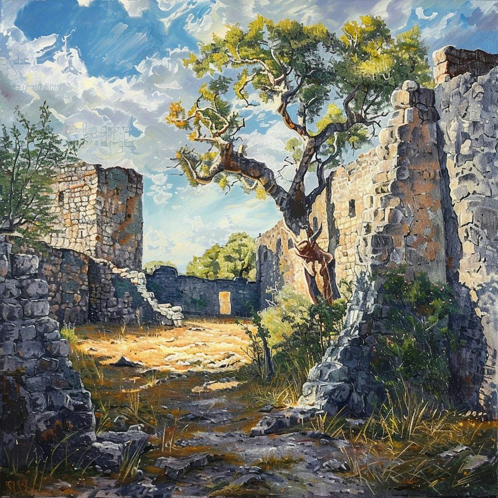 A Great Zimbabwe Ruins In Zimbabwe Oil Painting