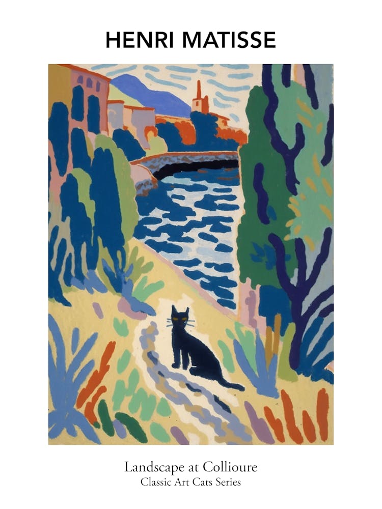 Henri Matisse  Style Landscape At Collioure With A Cat Museum 2