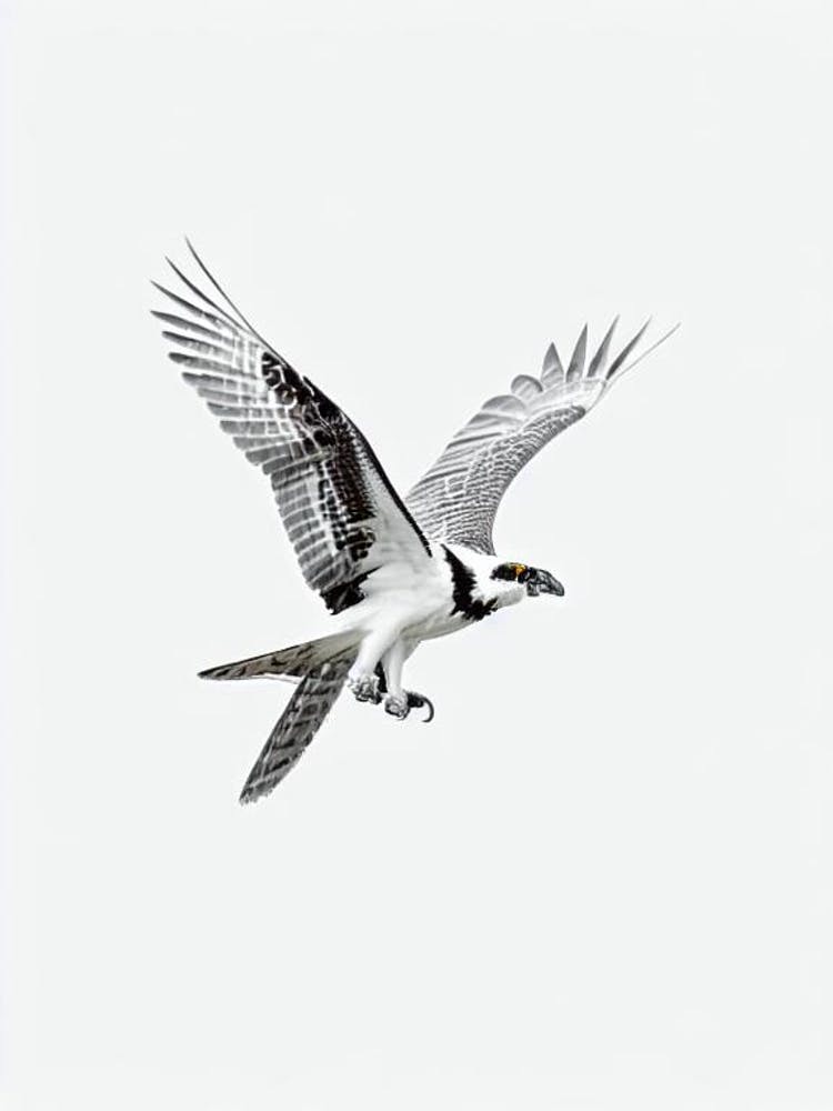 Osprey B&W Pencil Drawing 5 Bird