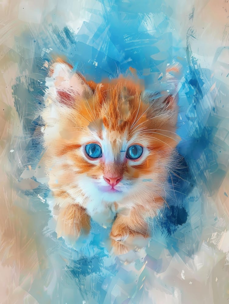Orange Kitten With Blue Eyes