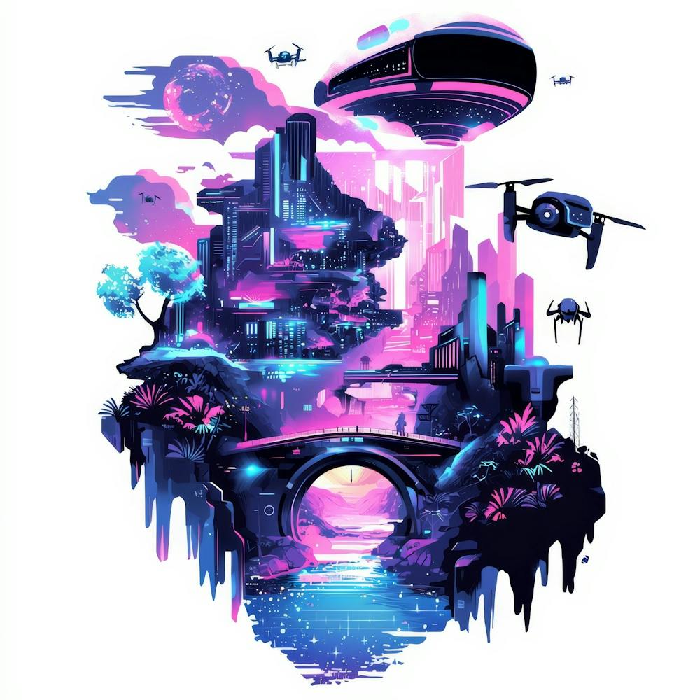 Futuristic City.Generated AI. Wall 2