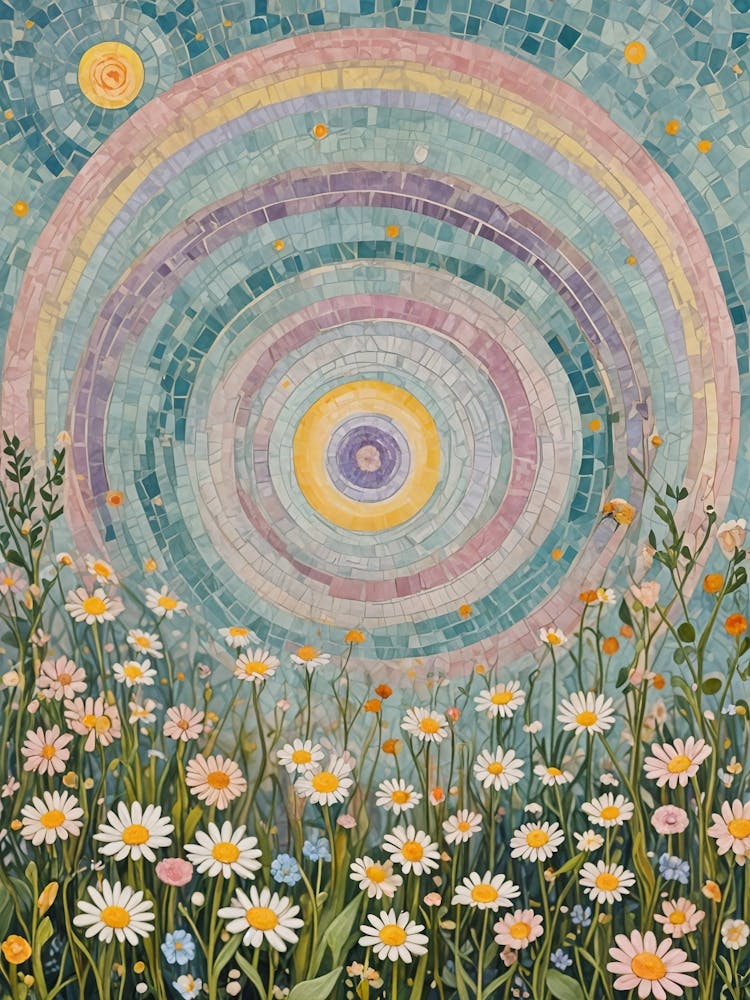 Rainbow Swirl Daisies