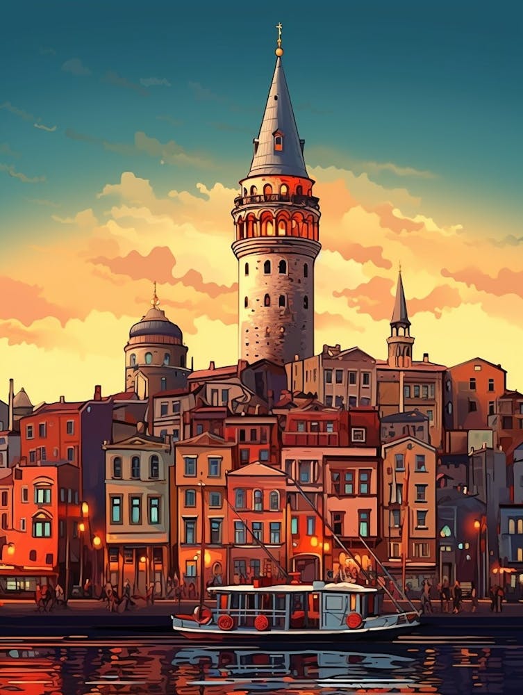 Galata Tower Pixel Art 6