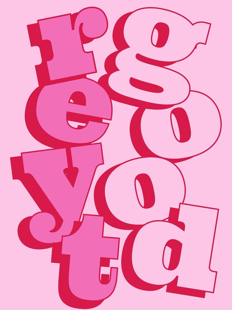 Reyt Good Quote Print, Barbie Pink Northern