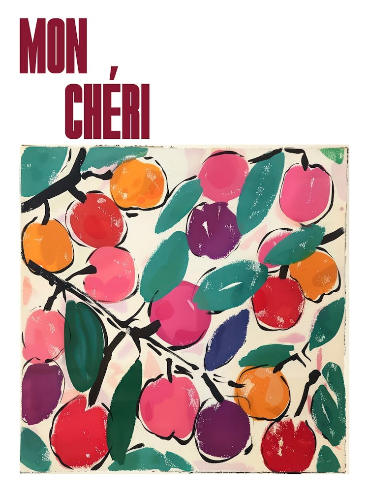 Mon Cheri Poster Cherry Painting Matisse Style 10