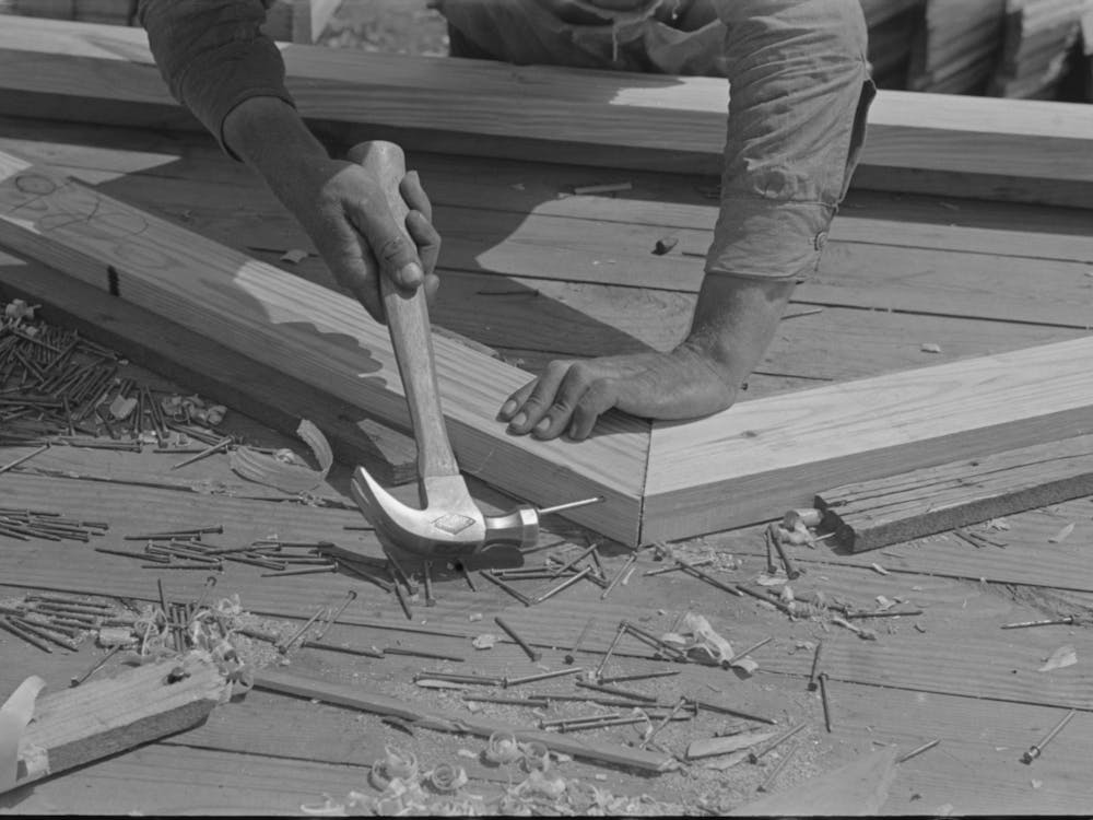 Food Storage Plant, Closeup Of Shop Assembly Of Trusses,Southeast Missouri Farms Project By Russell Lee