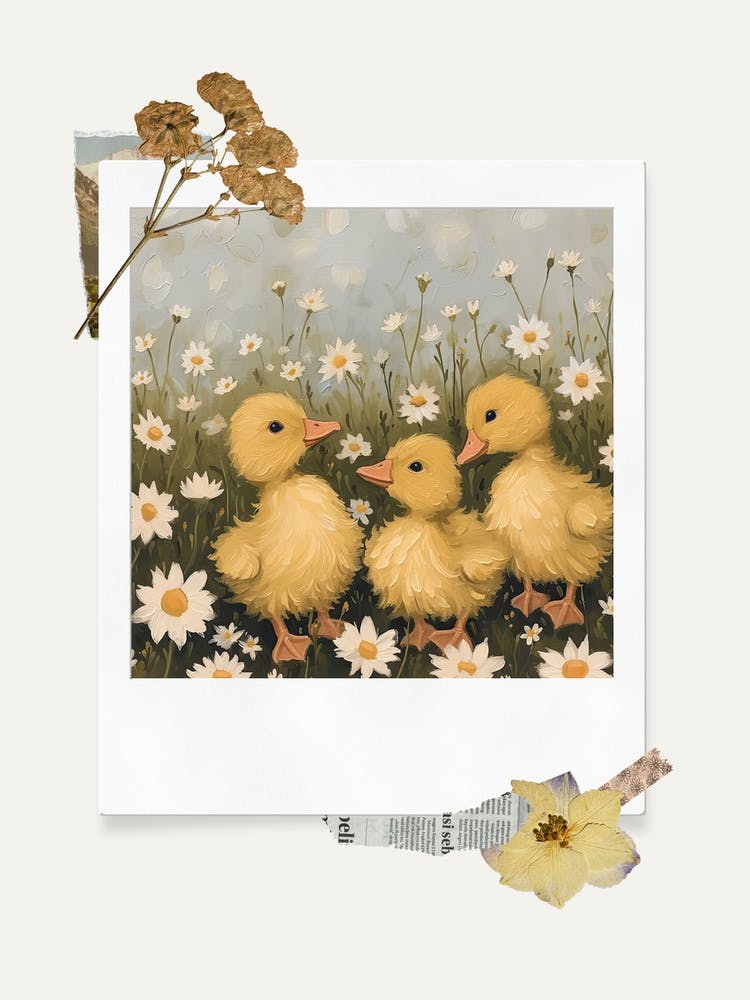 Scrapbook Ducklings Fairycore Painting 8
