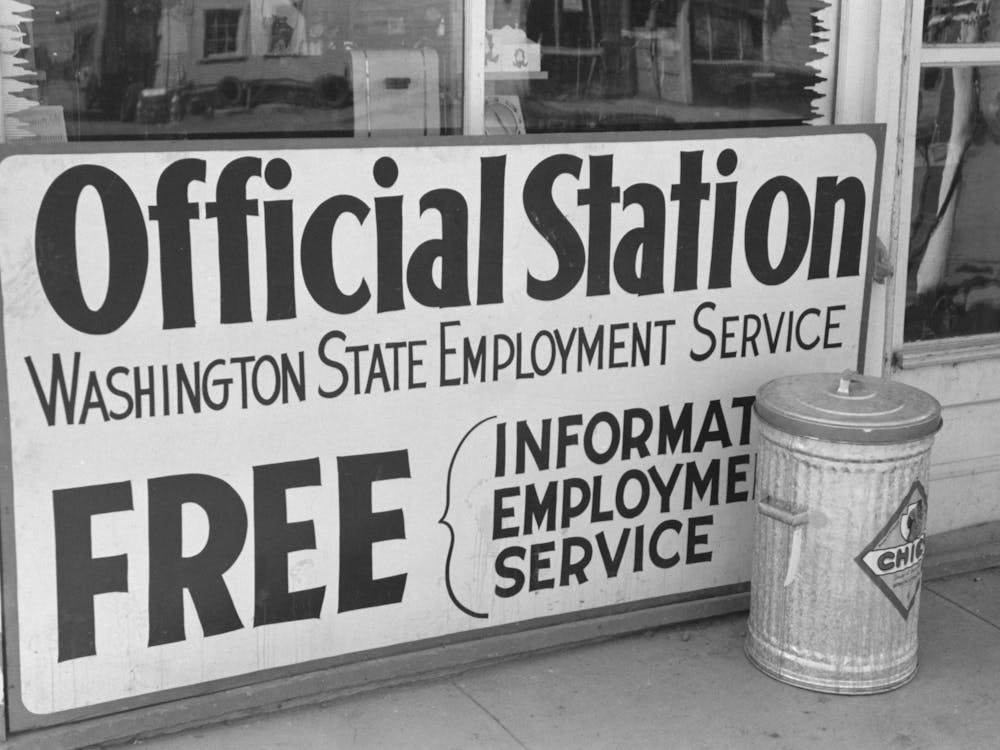 Sign Of Washington State Employment Service, Yakima, Washington By Russell Lee