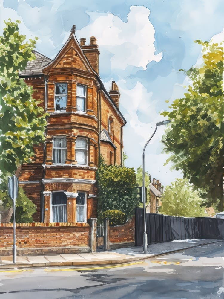 Barnet London Borough   Street Watercolour 2