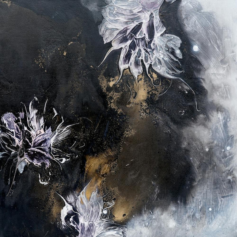Peinture Fleur Sombre 2 Carré